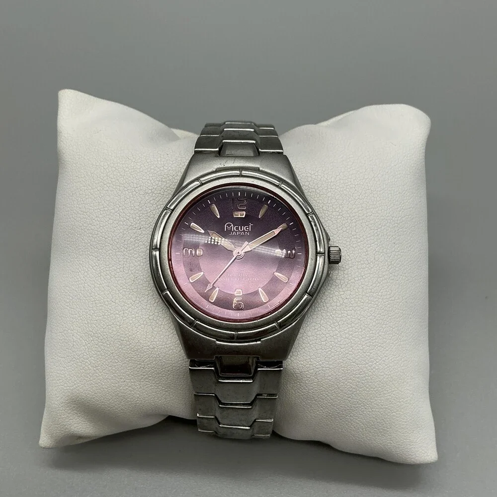 Acuet Unisex Watch 38mm Purple Dial Stainless Bracelet Quartz Water Resistant